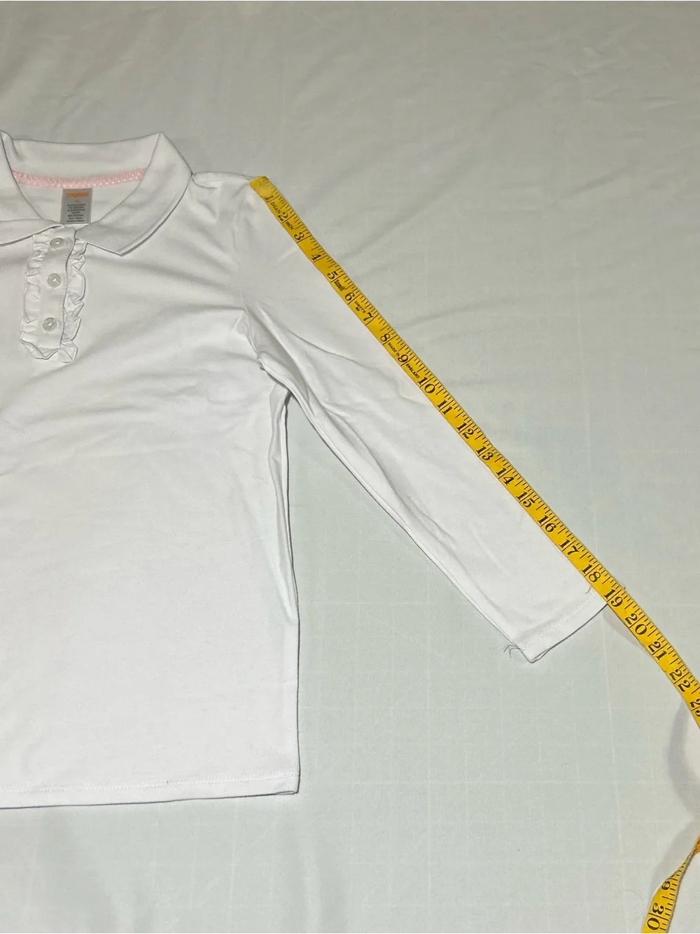 Gymboree Girls 12 White Long Sleeve Ruffle Polo NWT School Classic Preppy